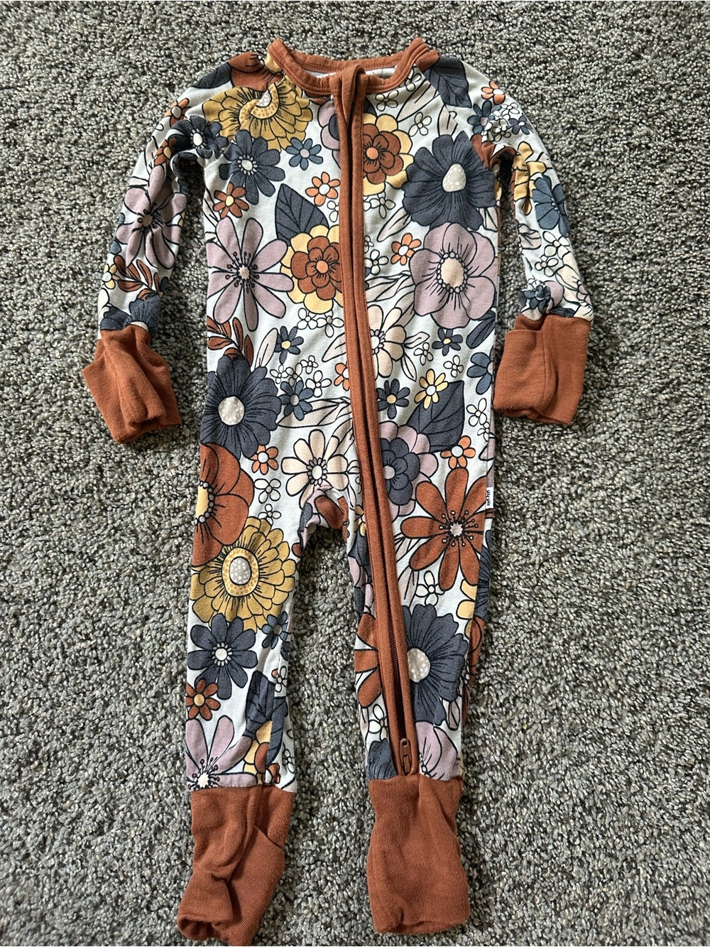 Little Sleepies Autumn/Folk Flowers Zippy Pajamas 0-3 months